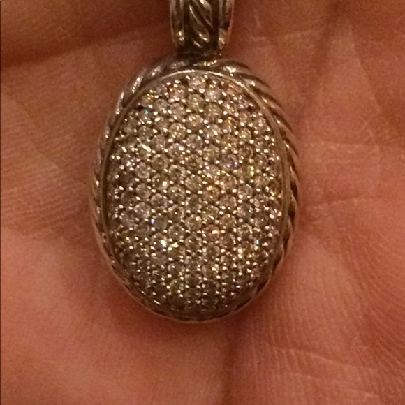 david yurman oval pave diamond necklace - Picture 6 of 8